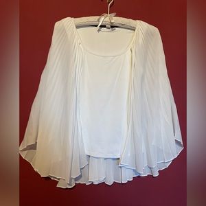 Anne Fontaine Nuance White Ruffled Top Made In Paris Size 38